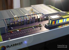 Макет завода по производству стеклопакетов "GLASSIKER". М1:150 г.Чебоксары